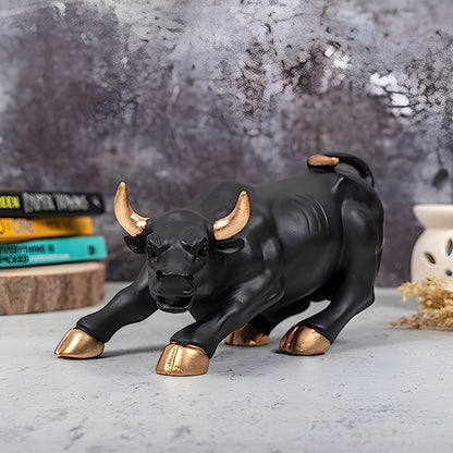 Antique Stock Market Wall Street Bull (Black) Sculpture | EnamorarDecor