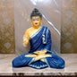 Antique 2 Feet Blue Meditating Buddha Idol Sculpture | EnamorarDecor