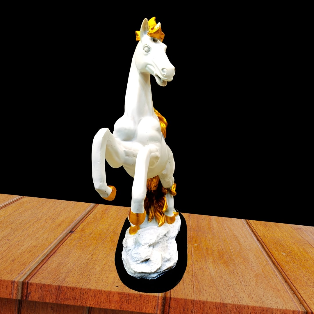 Horse Standing on Hind Legs Sculpture (White) | EnamorarDecor