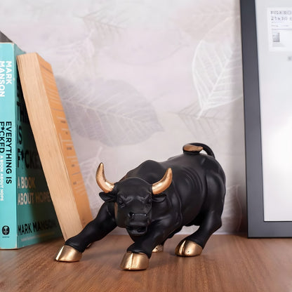 Antique Stock Market Wall Street Bull (Black) Sculpture | EnamorarDecor