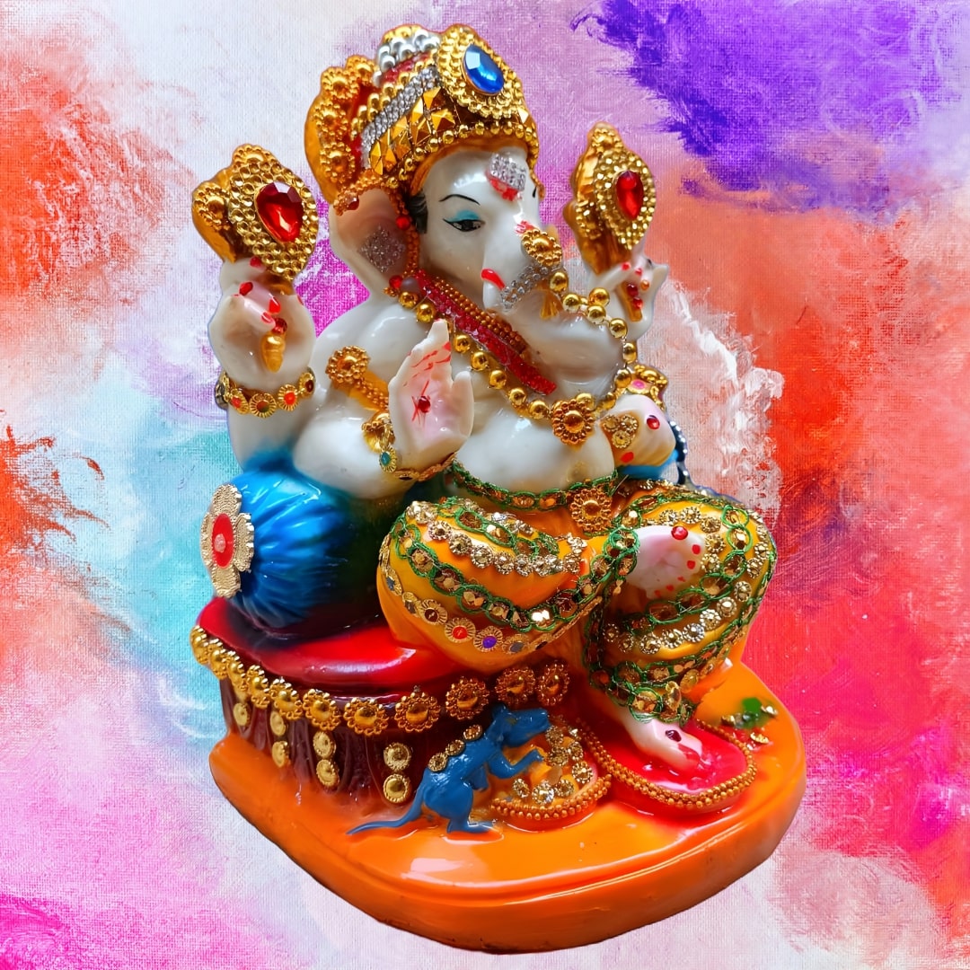 Antique Chowki Ganesha (Laddu Gopal) Sculpture | EnamorarDecor