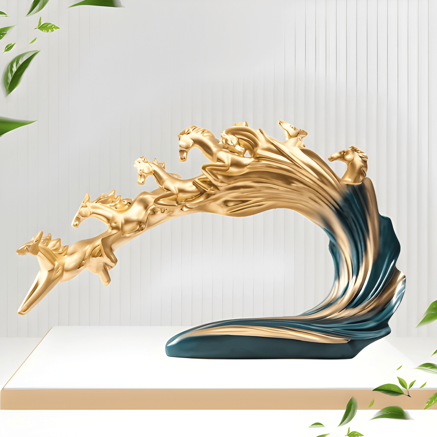 PAGASUS Blue 7 Horses Polyresin Showpiece | EnamorarDecor