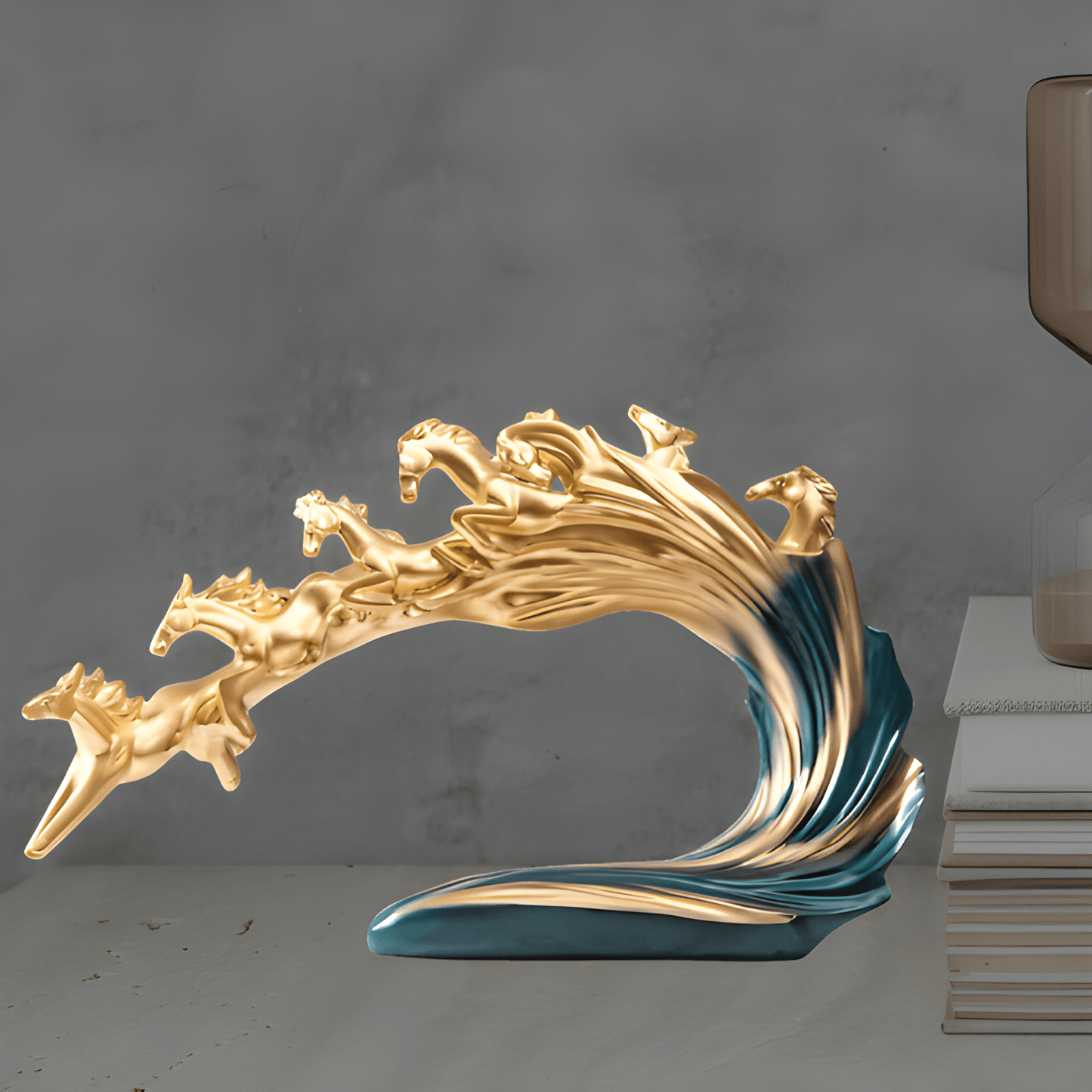 PAGASUS Blue 7 Horses Polyresin Showpiece | EnamorarDecor