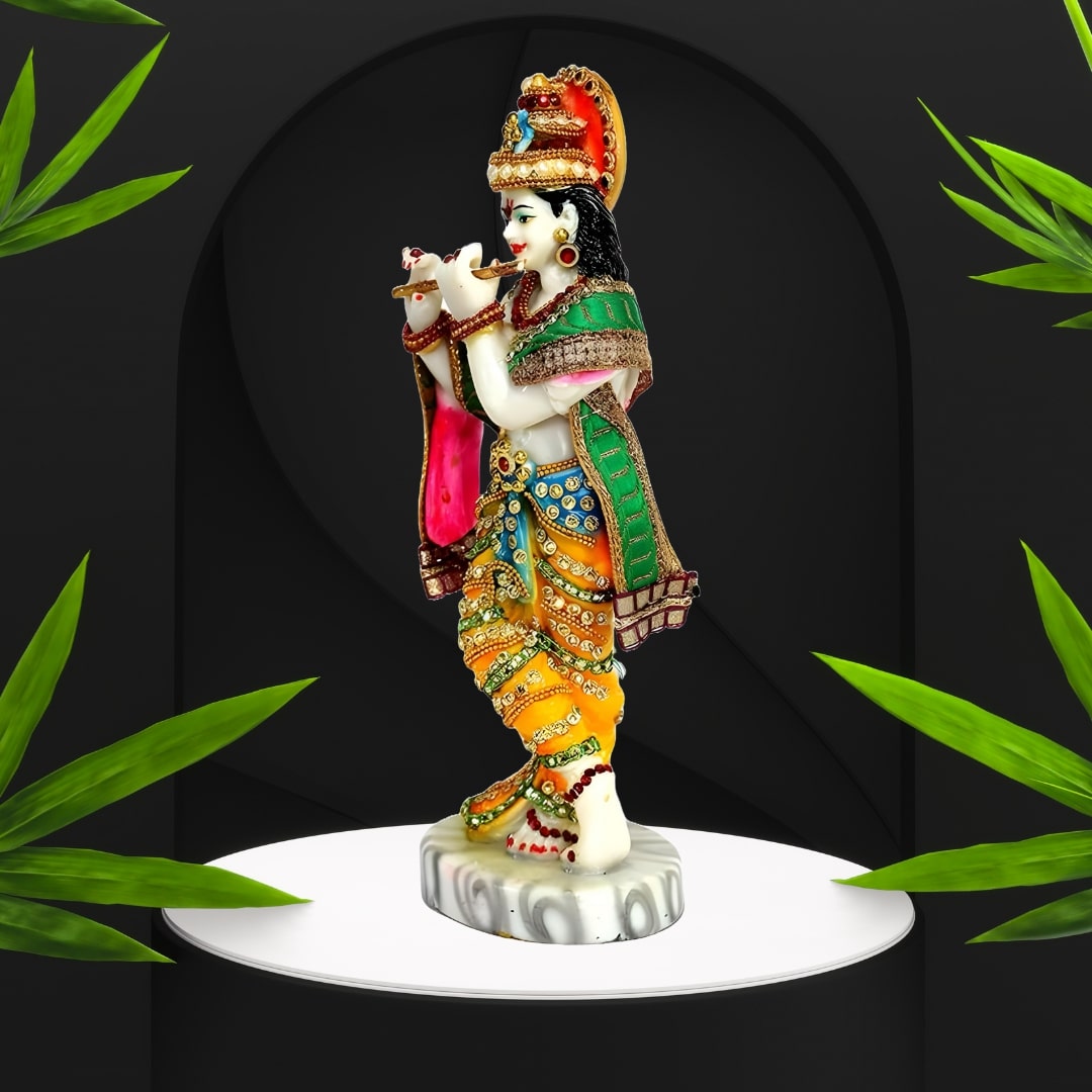 Standing Lord Krishna Playing Flute Statue | EnamorarDecor