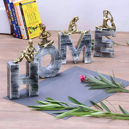 HOME Alphabets Attest With Yoga Posture Lady Sculptures | EnamorarDecor